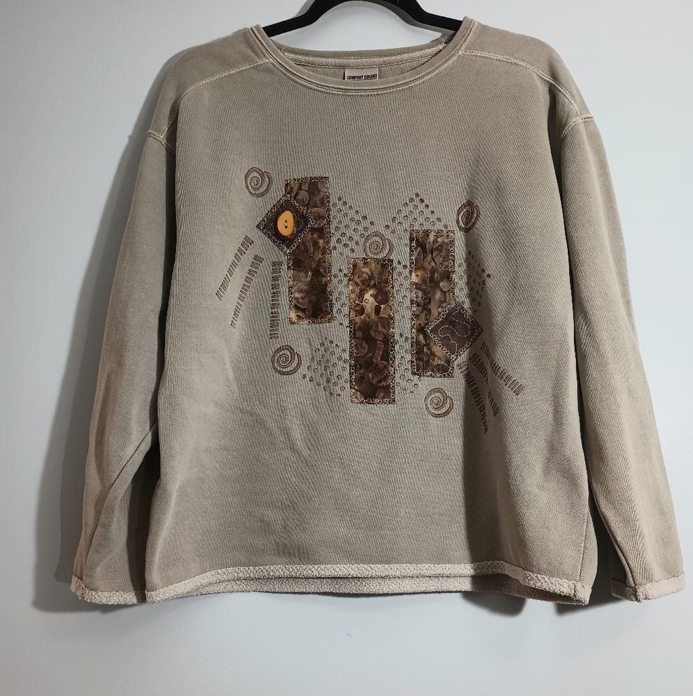 Comfort Colors Patchwork Graphic Sweatshirt‎ M